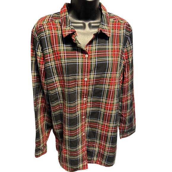 J.Jill Plaid Button-Front Tunic Size L - Picture 1 of 8